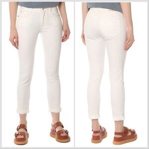 Stella McCartney Off White Skinny Boyfriend Star Embroidered Jeans Sz 26